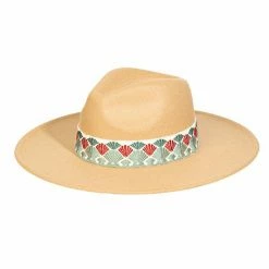 Wall To Wall New Arrivals Fan Pattern Ribbon Fedora Hat