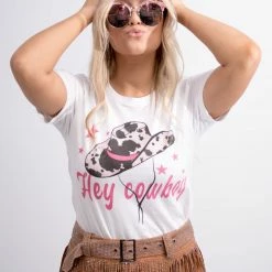 Wknder Hey Cowboy Graphic Tee New Arrivals