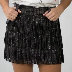 Nylon New Arrivals Black Fringe Skort 9 Nylon New Arrivals Black Fringe Skort