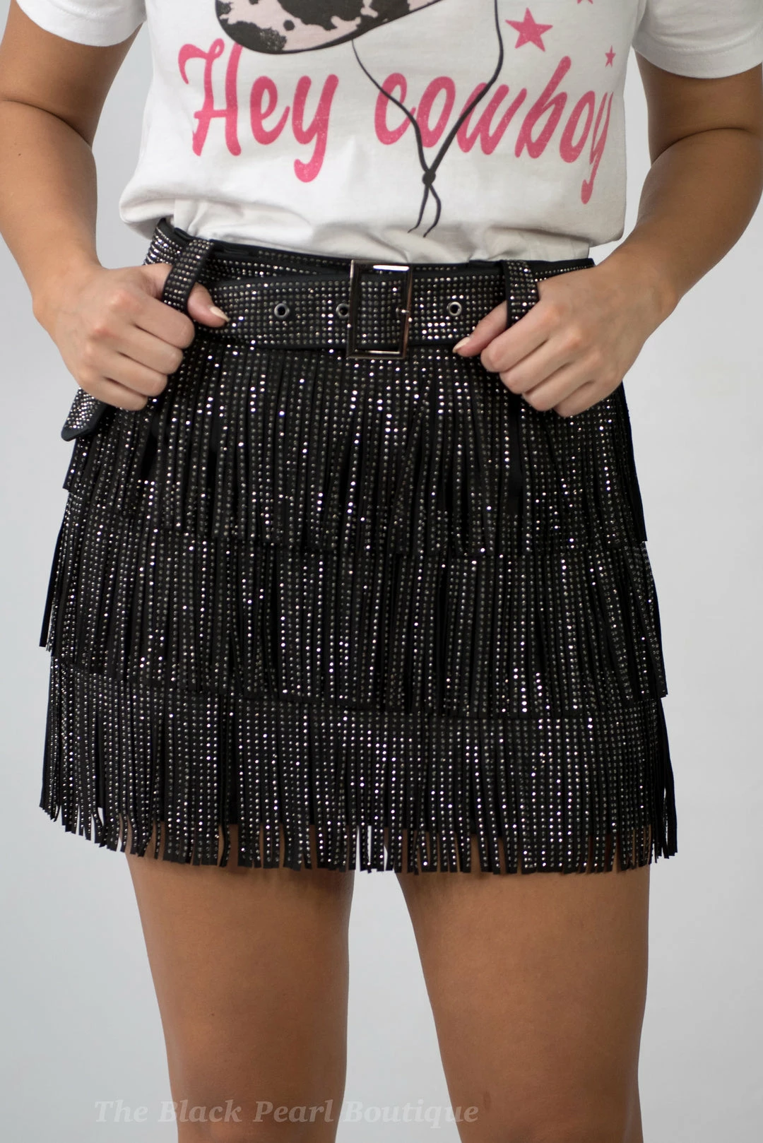 Nylon New Arrivals Black Fringe Skort 4 Nylon New Arrivals Black Fringe Skort