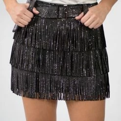 Nylon New Arrivals Black Fringe Skort 10 Nylon New Arrivals Black Fringe Skort