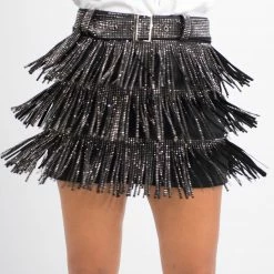 Nylon New Arrivals Black Fringe Skort 11 Nylon New Arrivals Black Fringe Skort