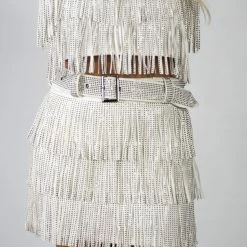 Nylon White Fringe Skort New Arrivals 9 Nylon White Fringe Skort New Arrivals