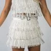 Nylon White Fringe Skort New Arrivals