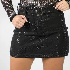 Day G Black Rhinestone Skirt New Arrivals