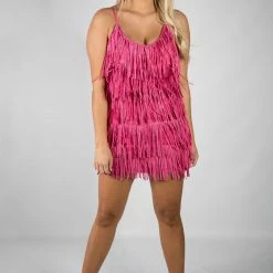 Nylon Fuchsia Fringe Dress 9 Nylon Fuchsia Fringe Dress