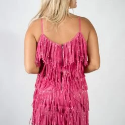 Nylon Fuchsia Fringe Dress 12 Nylon Fuchsia Fringe Dress