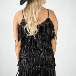 Nylon Black Fringe Dress New Arrivals 9 Nylon Black Fringe Dress New Arrivals