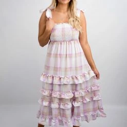 Blu Pepper Taupe/Liliac Ruffled Maxi New Arrivals