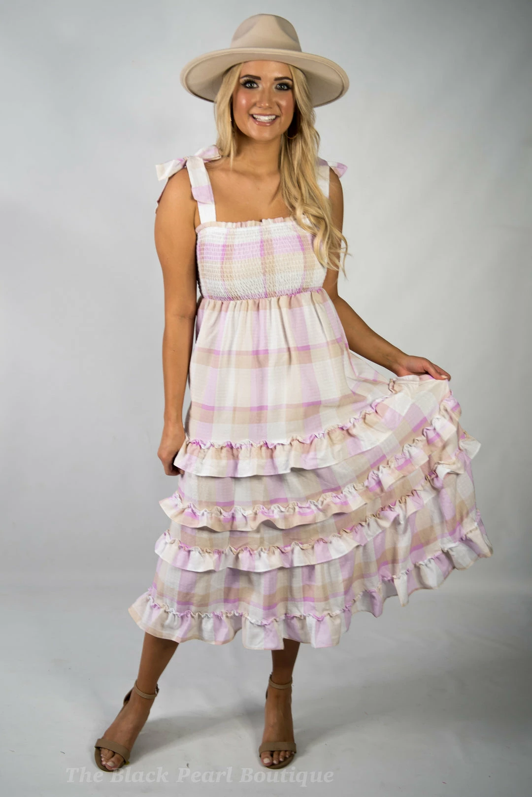 Blu Pepper Taupe/Liliac Ruffled Maxi New Arrivals 2 Blu Pepper Taupe/Liliac Ruffled Maxi New Arrivals