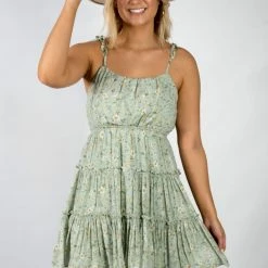 Blu Pepper Mint Floral Mini Dress