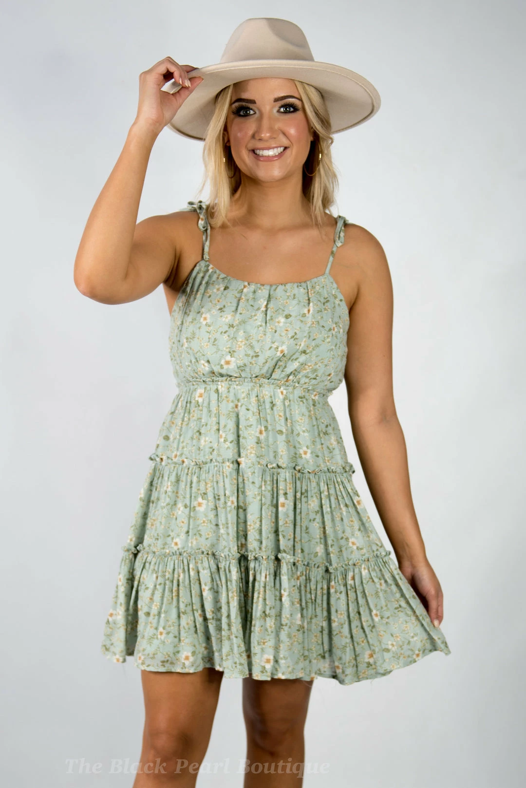 Blu Pepper Mint Floral Mini Dress 1 Blu Pepper Mint Floral Mini Dress