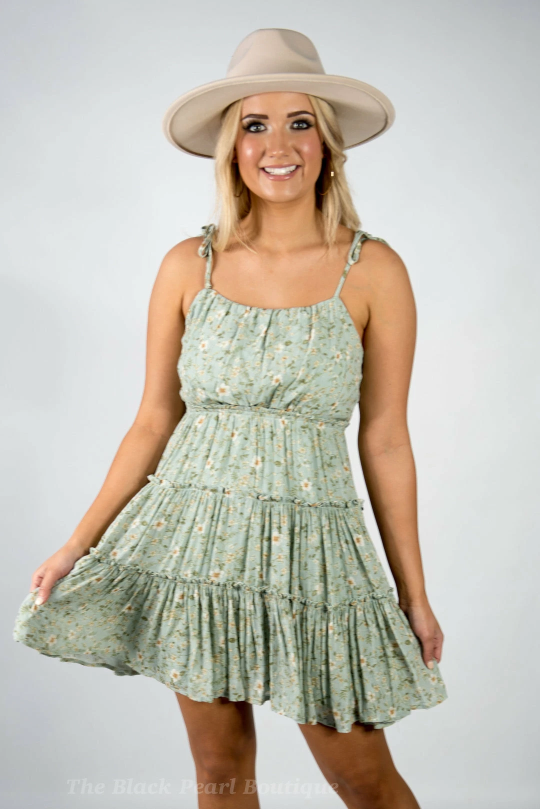 Blu Pepper Mint Floral Mini Dress 4 Blu Pepper Mint Floral Mini Dress