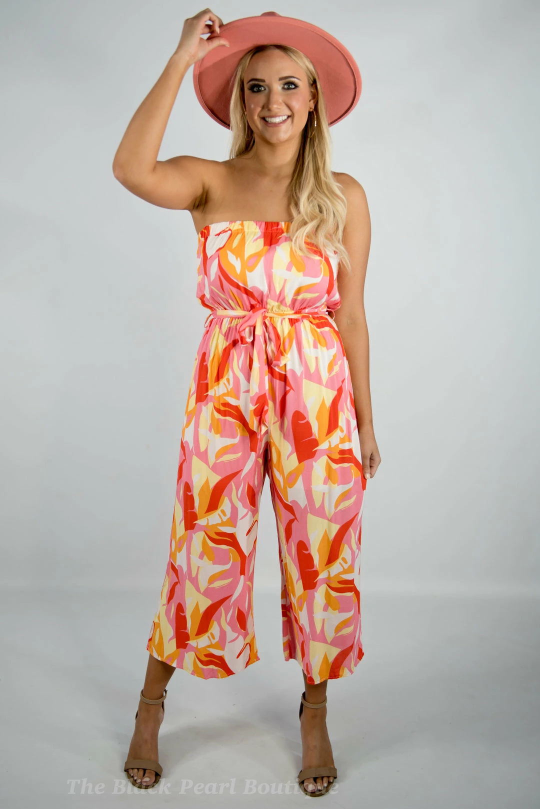 Andree By Unit Strapless Printed Jumpsuit 1 Andree By Unit Strapless Printed Jumpsuit