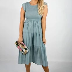 Blu Pepper Dusty Blue Midi Dress New Arrivals