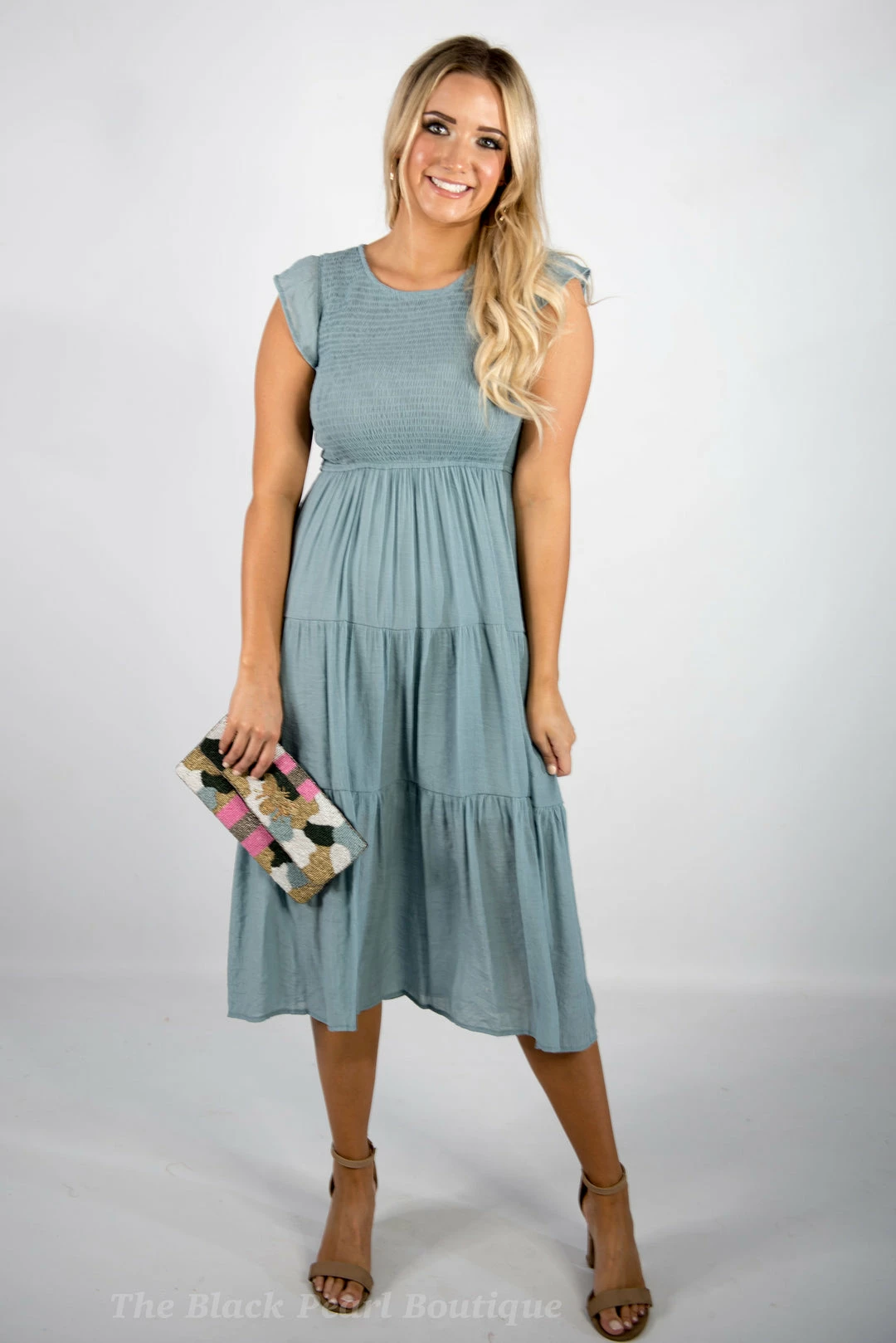 Blu Pepper Dusty Blue Midi Dress New Arrivals 2 Blu Pepper Dusty Blue Midi Dress New Arrivals