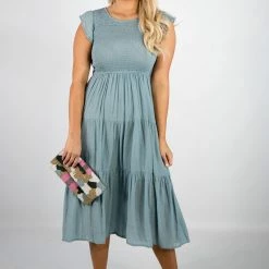 Blu Pepper Dusty Blue Midi Dress New Arrivals 6 Blu Pepper Dusty Blue Midi Dress New Arrivals