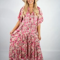 Gigio Rose Pink Floral Maxi