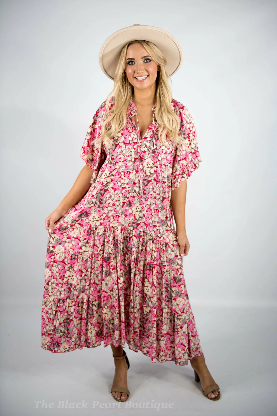 Gigio Rose Pink Floral Maxi 1 Gigio Rose Pink Floral Maxi