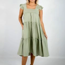 Entro New Arrivals Sage Midi Dress