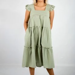 Entro New Arrivals Sage Midi Dress