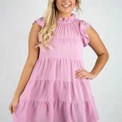 Entro Baby Pink Mock Neck Dress New Arrivals
