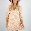 Peach Love Floral Print Mini Dress New Arrivals