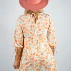 Peach Love Floral Print Mini Dress New Arrivals