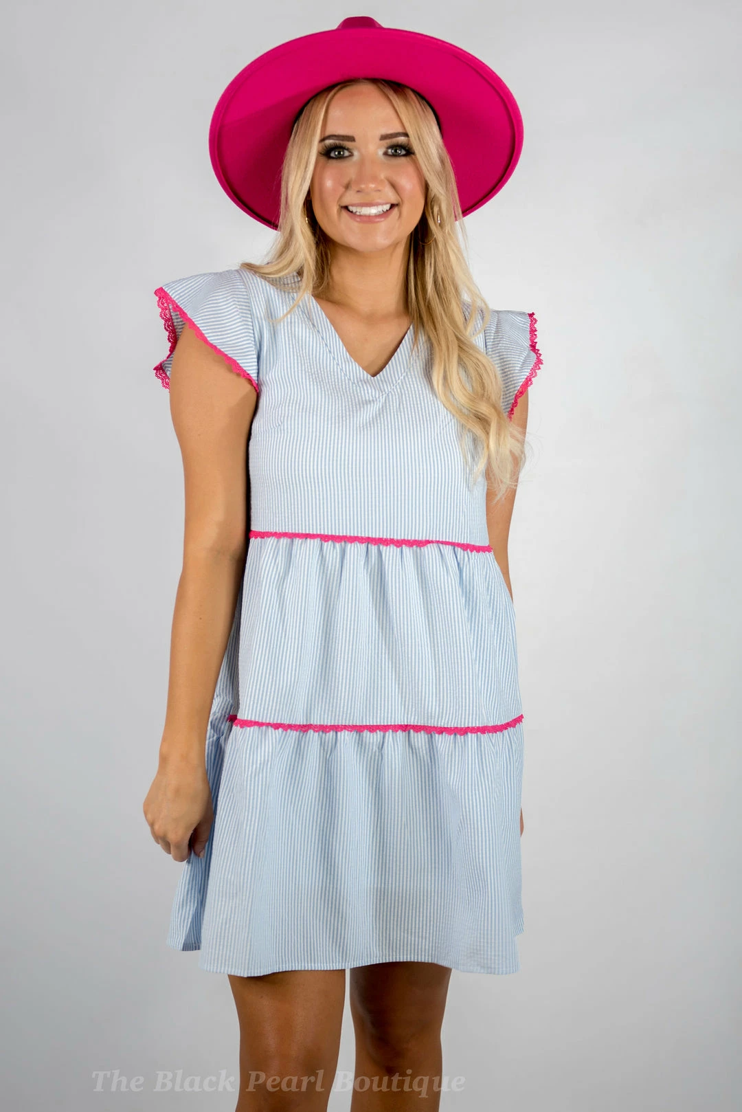 Andree By Unit Pin Striped Babydoll Dress 10 Andree By Unit Pin Striped Babydoll Dress