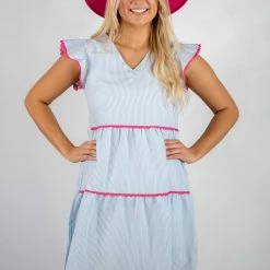 Andree By Unit Pin Striped Babydoll Dress 14 Andree By Unit Pin Striped Babydoll Dress