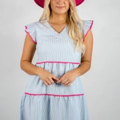 Andree By Unit Pin Striped Babydoll Dress