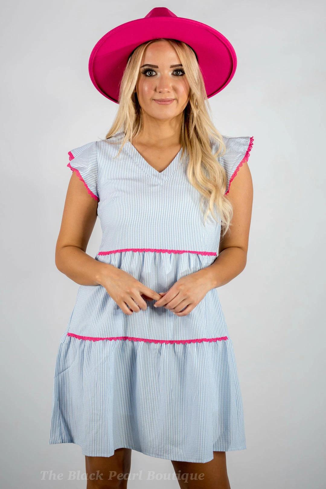 Andree By Unit Pin Striped Babydoll Dress 1 Andree By Unit Pin Striped Babydoll Dress