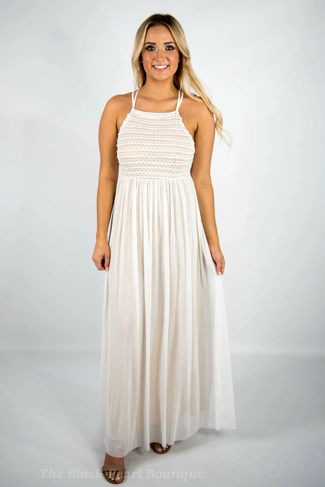 Lena White/Nude Maxi Dress 2 Lena White/Nude Maxi Dress