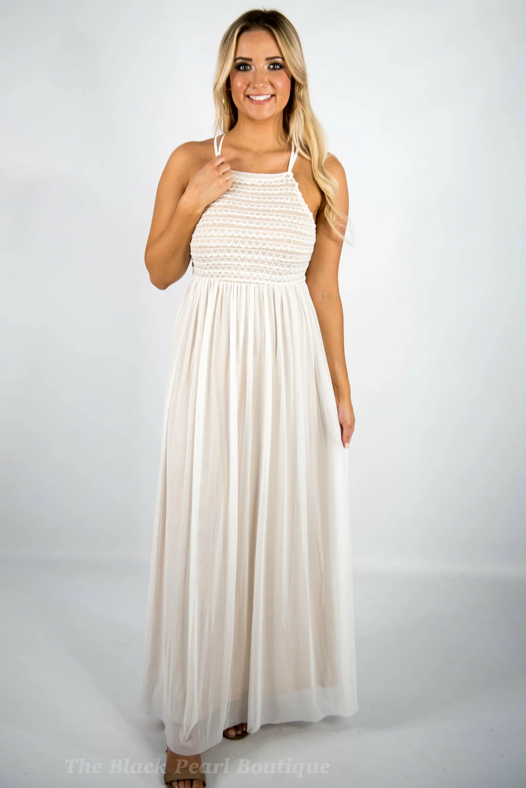 Lena White/Nude Maxi Dress 3 Lena White/Nude Maxi Dress