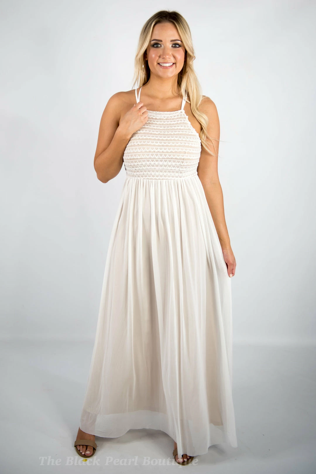 Lena White/Nude Maxi Dress 1 Lena White/Nude Maxi Dress