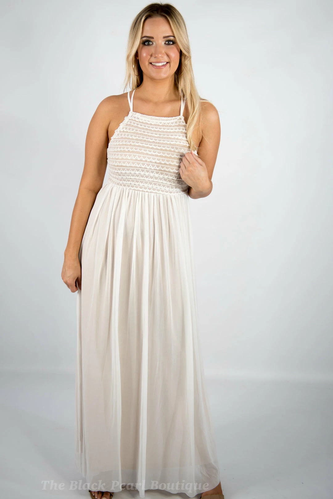 Lena White/Nude Maxi Dress 4 Lena White/Nude Maxi Dress