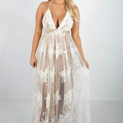 Vintageshop New Arrivals Ivory/Taupe Maxi Dress 15 Vintageshop New Arrivals Ivory/Taupe Maxi Dress