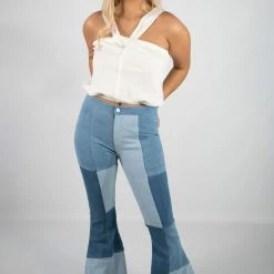 Peach Love Color Block Bell Bottoms