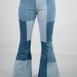 Peach Love Color Block Bell Bottoms