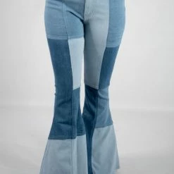 Peach Love Color Block Bell Bottoms