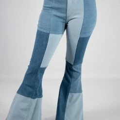 Peach Love Color Block Bell Bottoms