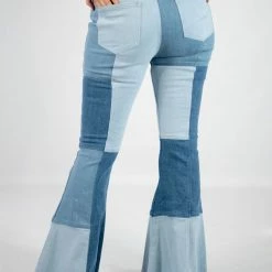 Peach Love Color Block Bell Bottoms
