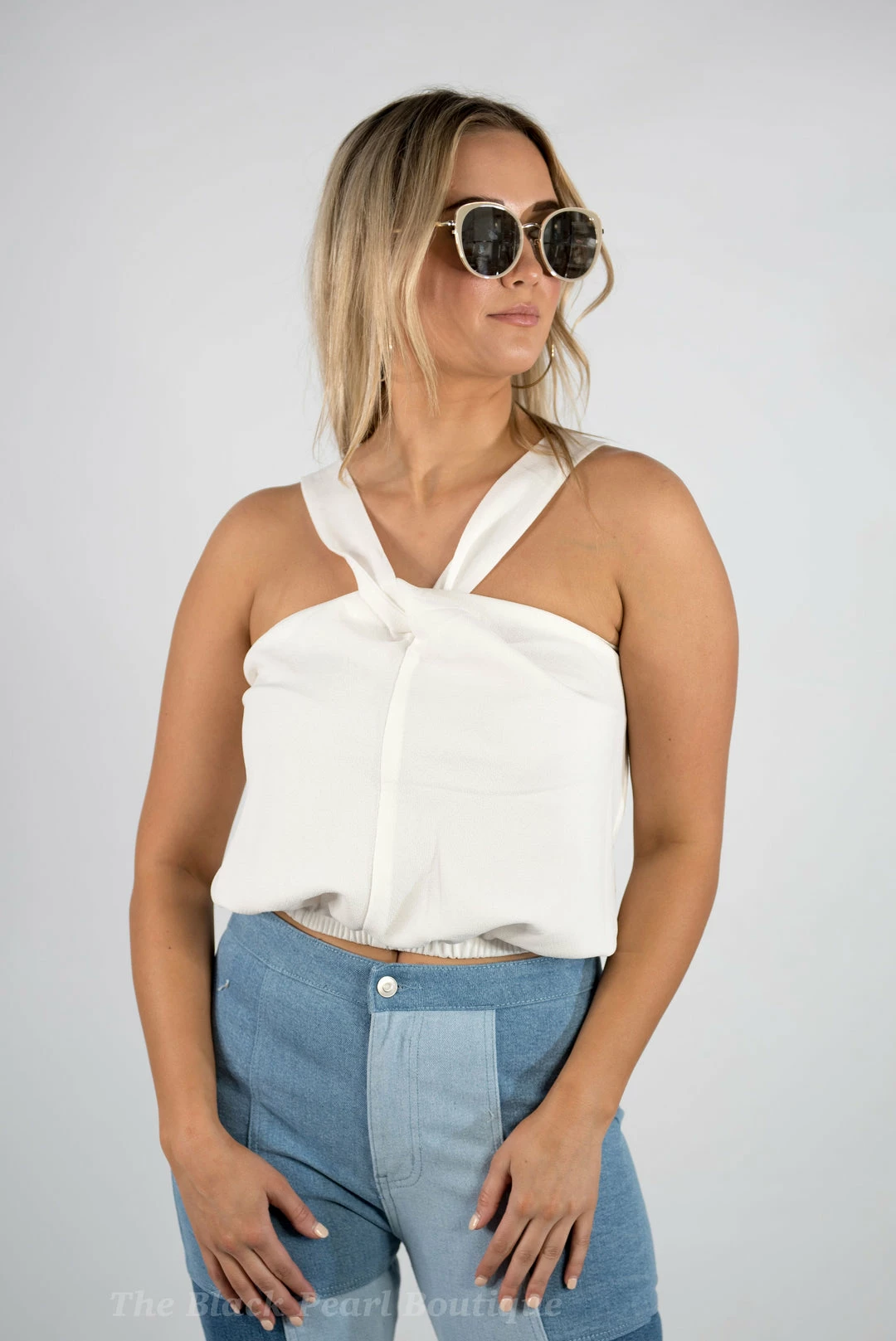 Peach Love White Halter Neck Crop Top New Arrivals 2 Peach Love White Halter Neck Crop Top New Arrivals