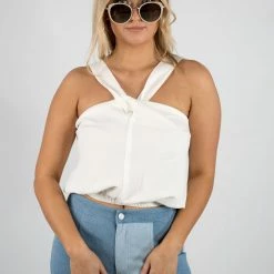 Peach Love White Halter Neck Crop Top New Arrivals 7 Peach Love White Halter Neck Crop Top New Arrivals