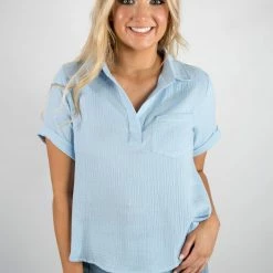 Very J Sky Blue Top New Arrivals