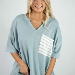 Fantastic Fawn Blue Pocket Tee New Arrivals