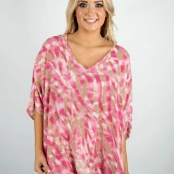 Twentyten Pink/Taupe Printed Top