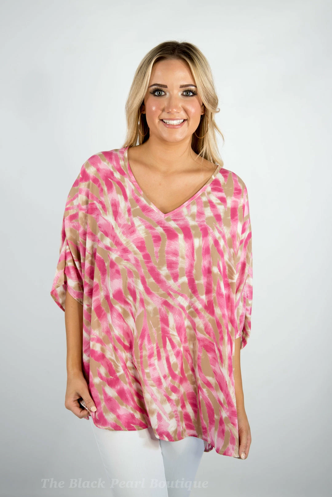 Twentyten Pink/Taupe Printed Top 2 Twentyten Pink/Taupe Printed Top