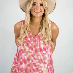 Twentyten New Arrivals Pink/Taupe Sleeveless Top 6 Twentyten New Arrivals Pink/Taupe Sleeveless Top