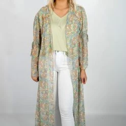 Peach Love New Arrivals Floral Print Kimono